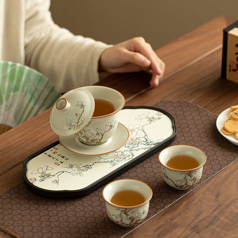 Jingdezhen Magnolia Flower Gaiwan