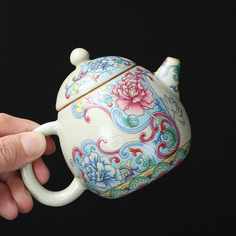 Enamel Teapot Kung Fu Tea Set