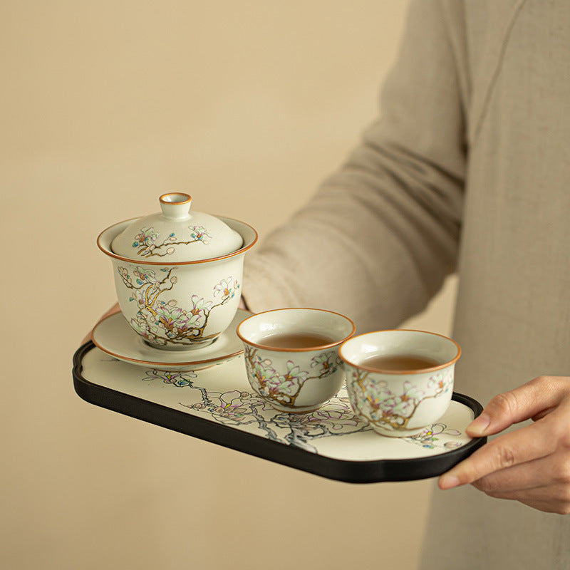 Jingdezhen Magnolia Flower Gaiwan