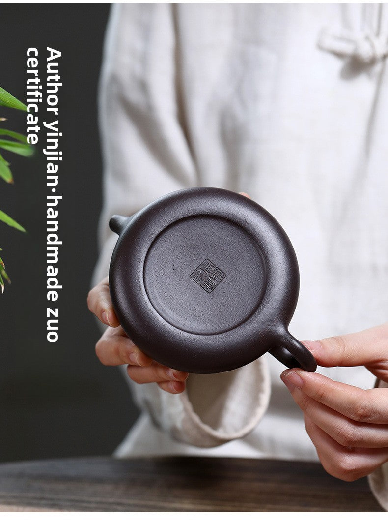Authentic Yixing Zisha Teapot Original Ore Black Gold Sand Clay Painting Three Friends of Winter Dongpo Stone Scoop Teapot Home Kung Fu Tea Pot - CnTeaDiary