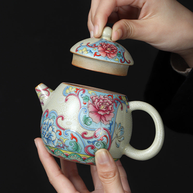 Enamel Teapot Kung Fu Tea Set