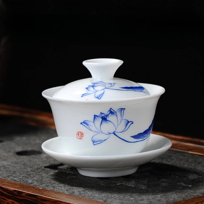 Jingdezhen Hand-painted Covered Bowl