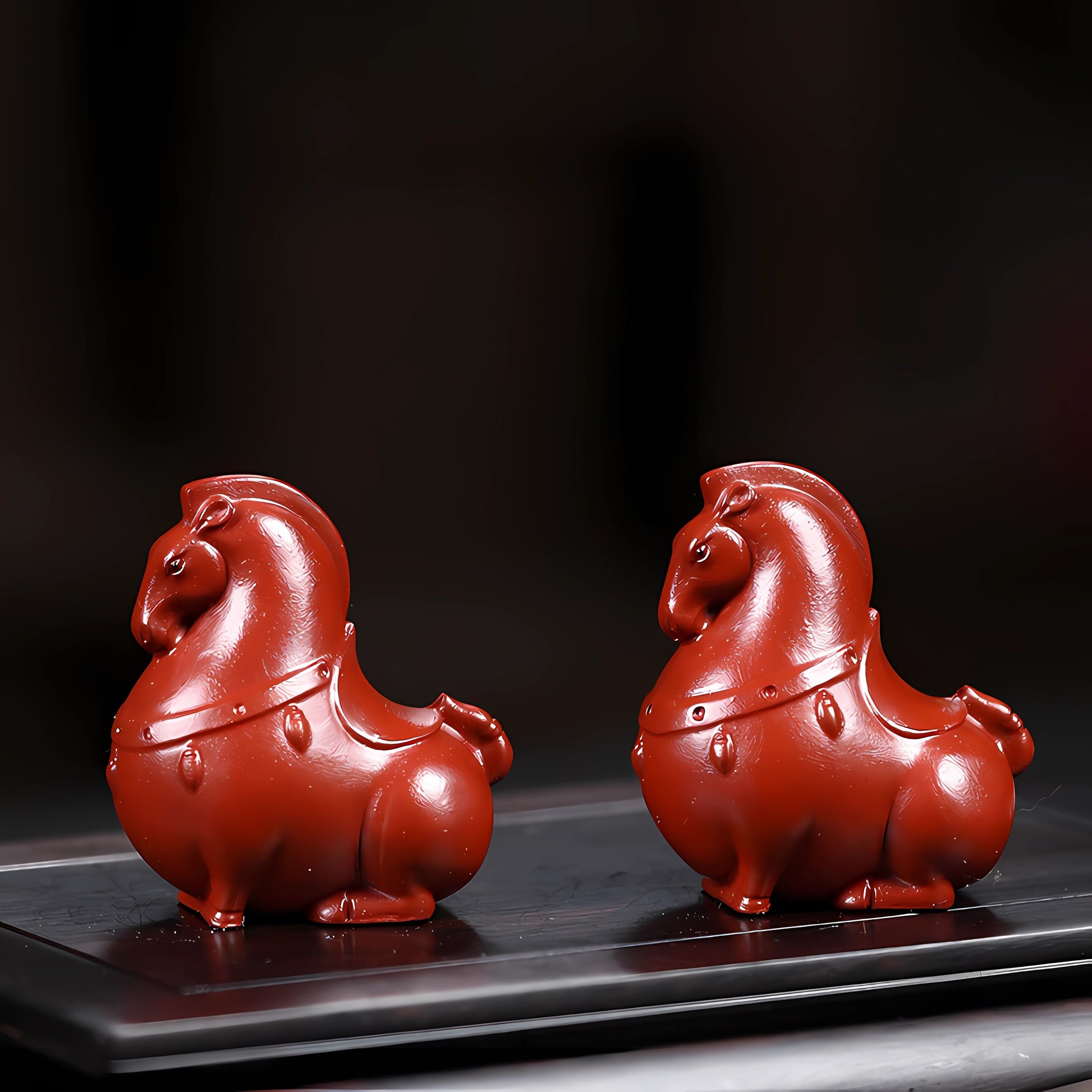 Da Hong Pao Sculpture Tea Tray Small Ornament Zodiac Horse - CnTeaDiary
