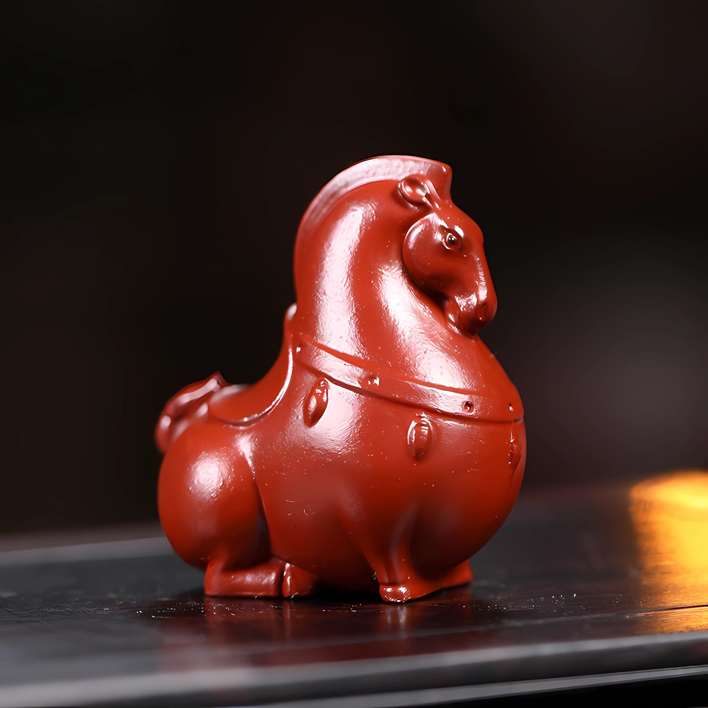 Da Hong Pao Sculpture Tea Tray Small Ornament Zodiac Horse - CnTeaDiary
